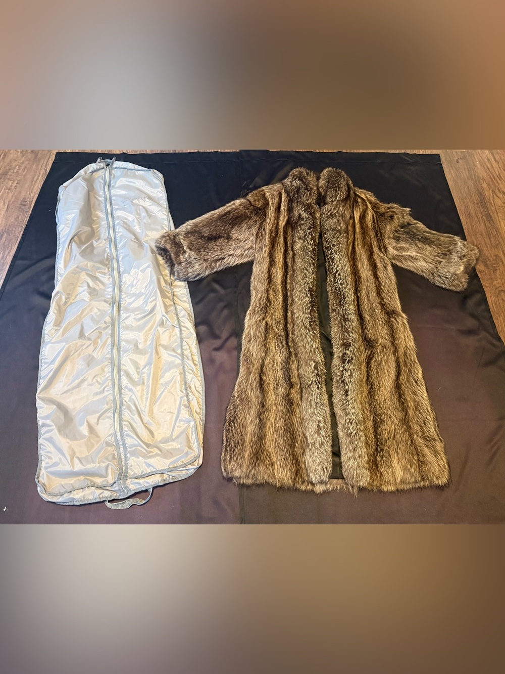 PRISTINE Vintage The Evans Collection Long Raccoon Fur Coat Mob Wife Size 9